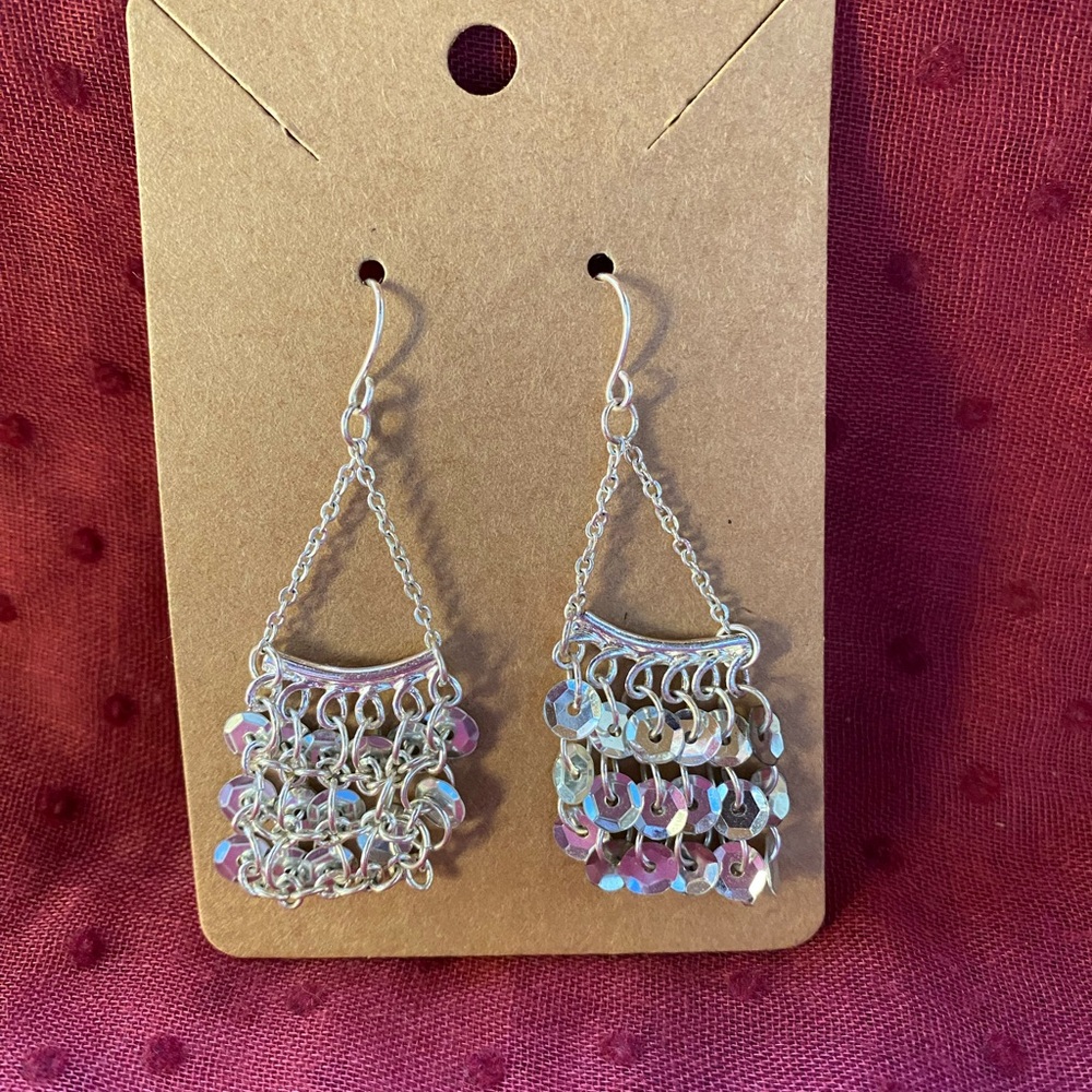 Elegant Silver Chandelier Earrings